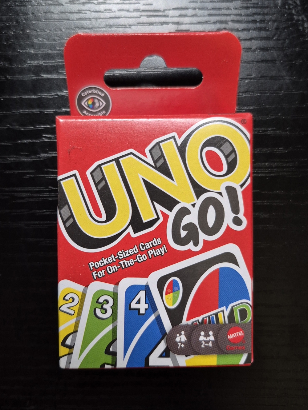UNO GO! Portable Pocket-Sized mini Card Game - Red Box with Multicolor Cards
